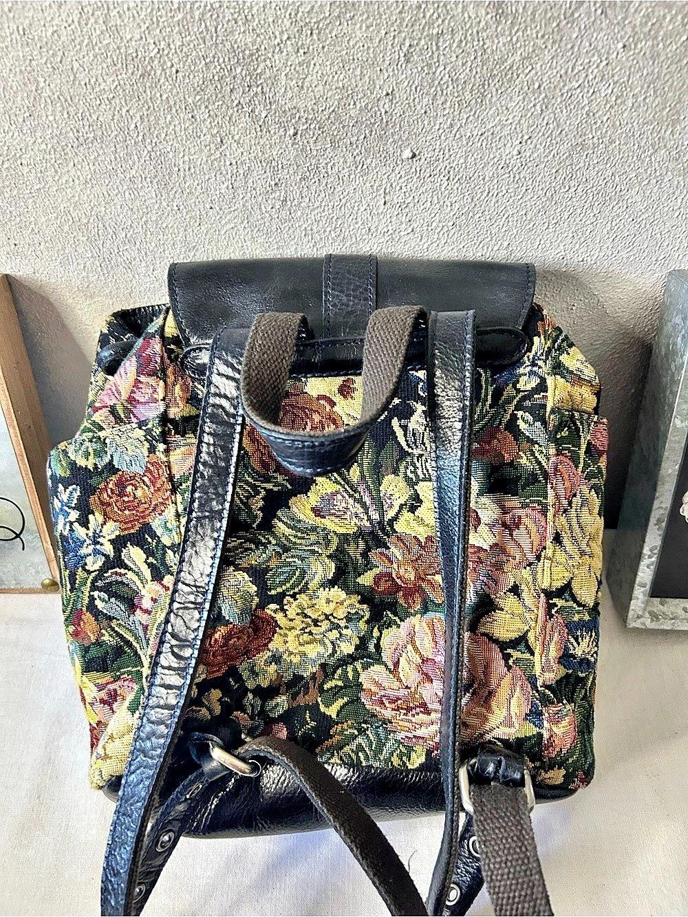 Patricia Nash Aberdeen Backpack Floral Tapestry in Black - Picture 2 of 8